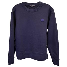 Suéter Acne Studios com patch facial em algodão azul marinho Azul Azul marinho