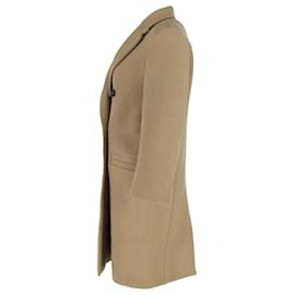 Louis Vuitton-Gefütterter Mantel von Louis Vuitton aus beigefarbener Wolle-Beige