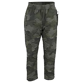 Dior-Dior Camouflage Elastic-Waist Trousers in Green Polyester-Green