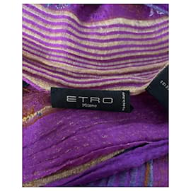 Etro-Sciarpa Etro con stampa Paisley e Fiori in Seta Multicolor-Altro,Stampa python