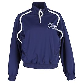 JW Anderson Logo-Embroidered Half-Zip Track Jacket in Blue Polyester Blue