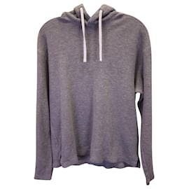 Theory-Theory Knit Hoodie in Grey Cotton-Grey