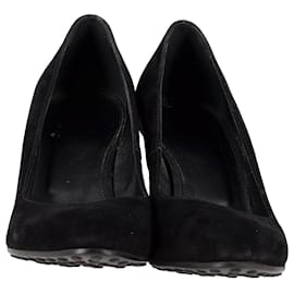 Tod's-Zapatos de Salón con Cuña Tod's en Ante Negro-Negro