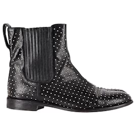 Burberry-Burberry Studded Ankle Boots in Black Leather-Black