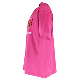 Balenciaga-Balenciaga T-shirt oversize BB Authentic en coton rose-Rose