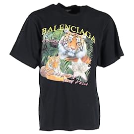 Balenciaga-Balenciaga Year Of The Tiger-Print T-shirt in Black Cotton-Black