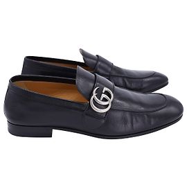 Gucci GG Marmont Loafers in Black Leather Black