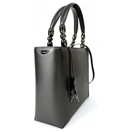 Dior-Bolsa de ombro Christian Dior Maris Pearl Grande em couro cinza metal-Cinza