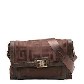 Givenchy-Givenchy Logo Canvas Crossbody Bag Canvas Crossbody Bag in Good condition-Brown
