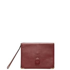 Cartier-Cartier Must De Cartier Leather Clutch Bag Leather Clutch Bag in Good condition-Red