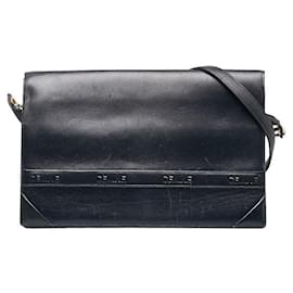 Céline-Bolso Bandolera De Cuero-Negro