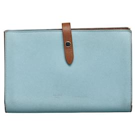 Céline-Leather Bifold Strap Wallet-Blue
