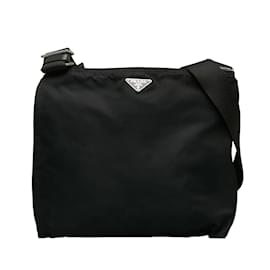 Prada-Prada Tessuto Crossbody Bag Canvas Crossbody Bag in Good condition-Black