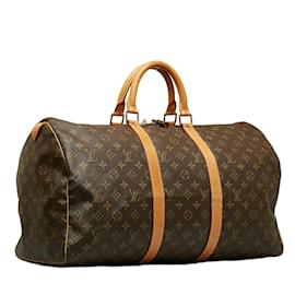 Louis Vuitton-Louis Vuitton-Monogramm Keepall 50 Canvas Reisetasche M41426 in guter Kondition-Braun