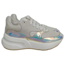 Alexander Mcqueen Sneaker Leder Creme Creme