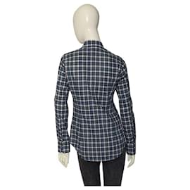 Dsquared2-Dsquared2 Blue Check Cotton Collared Button Down Front Shirt Top size 42-Blue