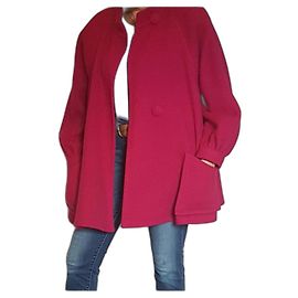 Autre Marque Tiddstrand Wool Trench Coat Fuschia Fuschia
