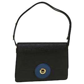 Louis Vuitton-Bolso de mano LOUIS VUITTON Epi Bicolor Free Run Negro Azul M52415 EP de autenticación de LV2279-Negro,Azul