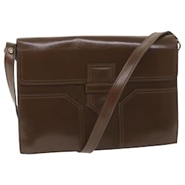 Saint Laurent-SAINT LAURENT Shoulder Bag Leather Brown Auth bs9993-Brown