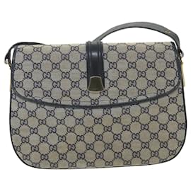 Gucci-GUCCI GG Canvas Shoulder Bag Navy Auth ep2274-Navy blue