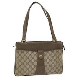 Gucci-GUCCI GG Supreme Shoulder Bag PVC Leather Beige 10 02 021 Auth bs10037-Beige
