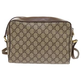 Gucci-GUCCI GG Supreme Web Sherry Line Shoulder Bag Beige 001 56 6472 4023 Auth bs9679-Beige