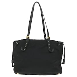 Prada-PRADA Shoulder Bag Nylon Black Auth ar10661-Black