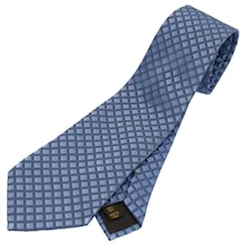 Louis Vuitton-LOUIS VUITTON Necktie Silk Blue LV Auth 58970-Blue