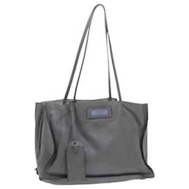 Prada-PRADA Tote Bag Leather Gray Auth ep2299-Grey