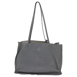 Prada-PRADA Tote Bag Leather Gray Auth ep2299-Grey