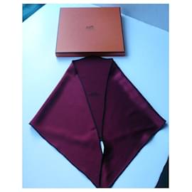 Hermès-HERMES Carré Soie Immense Scarf Losange burgundy very good condition-Dark red