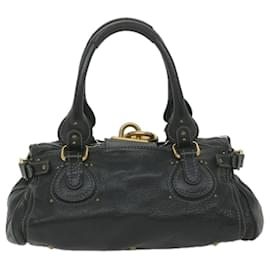 Chloé-Chloe Paddington Hand Bag Leather Black 04 08 51 5191 Auth yk9234-Black