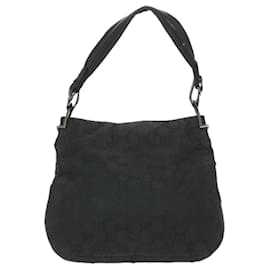 Gucci-GUCCI GG Canvas Shoulder Bag Nylon Black Auth ac2333-Black