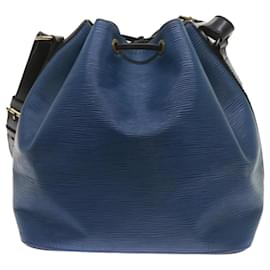 Louis Vuitton-LOUIS VUITTON Epi Petit Noe Shoulder Bag Bicolor Black Blue M44152 Auth bs9853-Black,Blue