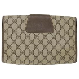 Gucci-Pochette GUCCI GG Supreme Web Sherry Line Rouge Beige 156 01 030 Auth bs10106-Rouge,Beige