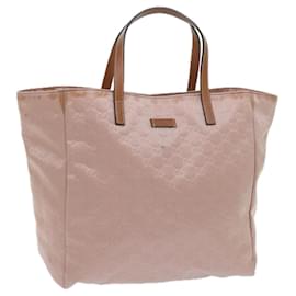 Gucci-GUCCI GG Canvas Tote Bag Pink 282439 Auth yk9355-Pink