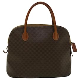 Céline-CELINE Macadam Canvas Hand Bag PVC Leather Brown Auth 59246-Brown