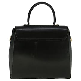 Salvatore Ferragamo-Salvatore Ferragamo Gancini Handtasche Leder Schwarz Auth 59157-Schwarz