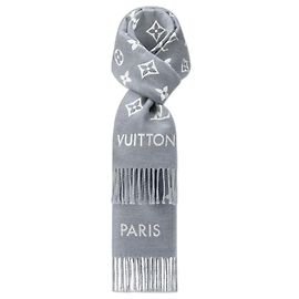 Louis Vuitton All About MNG Scarf Grey Wool Grey