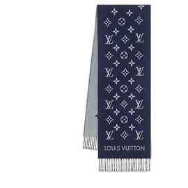 Louis Vuitton All About MNG Scarf Blue Wool Blue