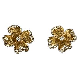 Autre Marque Brincos de encaixe Orena em metal dourado e cristais Dourado