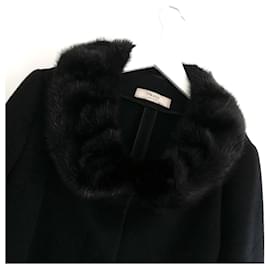 Prada-Prada AW06 Black Wool Fur Collar Coat-Black
