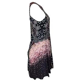 Autre Marque-Mary Katrantzou Black Multi Printed Sleeveless Silk Dress-Multiple colors