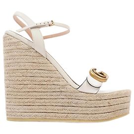 Gucci GG Marmont White Leather EU 37.5 Uk 4.5 White