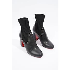 Christian Louboutin-Christian Louboutin Sockies 85 Black Leather EU 36.5 Uk 3.5-Black