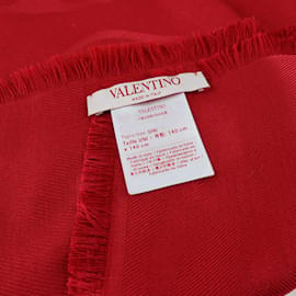 Valentino-Red Signature Jacquard Scarf-Red