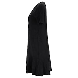 Tommy Hilfiger-Tommy Hilfiger Womens Ruffled Hem T Shirt Dress in Black Viscose-Black