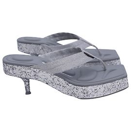 Sandali con plateau Alexander Wang Jessie in glitter argento Argento