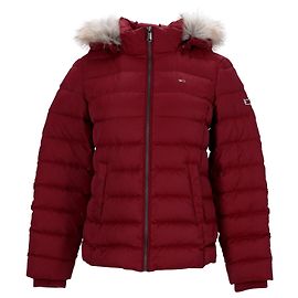 Tommy Hilfiger Chaqueta de plumón con capucha Essential para mujer Roja