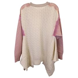 Stella Mc Cartney-Stella McCartney Lace-Trimmed Oversized Sweater in Beige Wool-Multiple colors